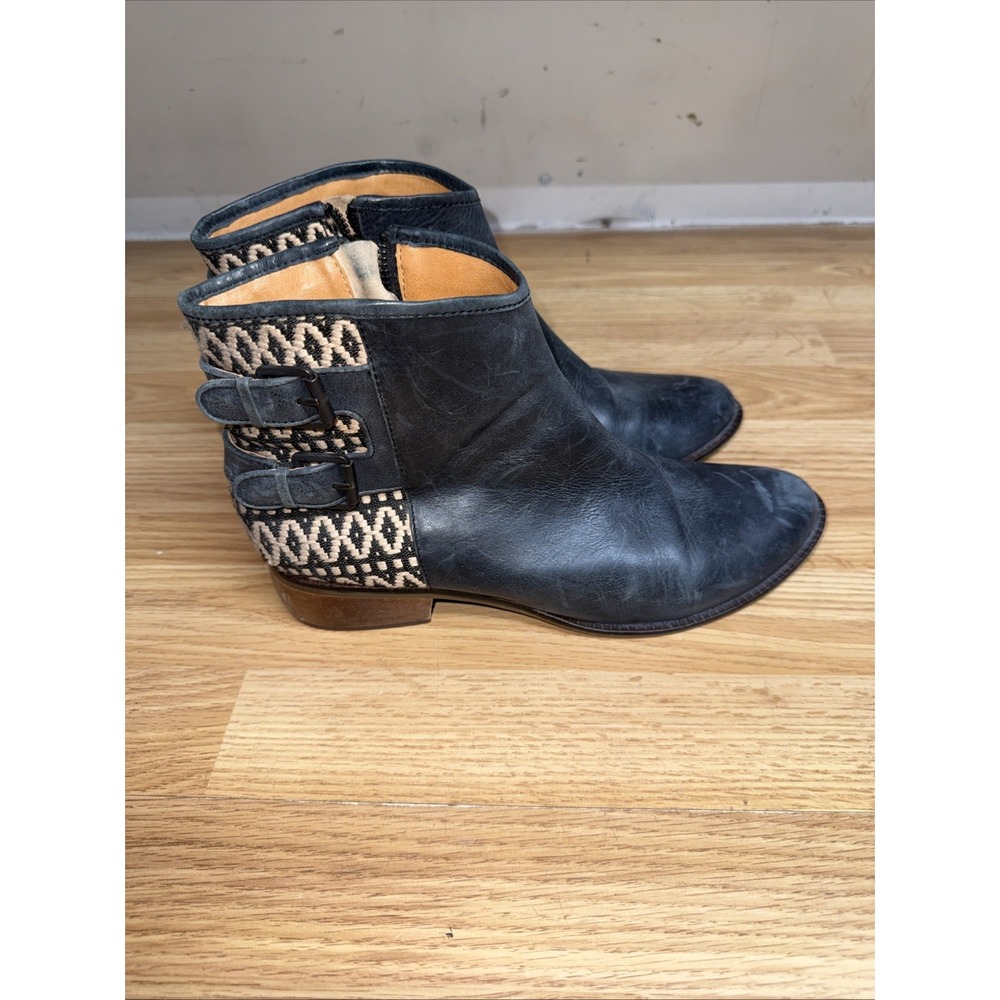 Latigo Isley Womens Ankle‎ Boots Booties 10M Southwest Aztec Leather Moto Blue - Picture 3 of 8
